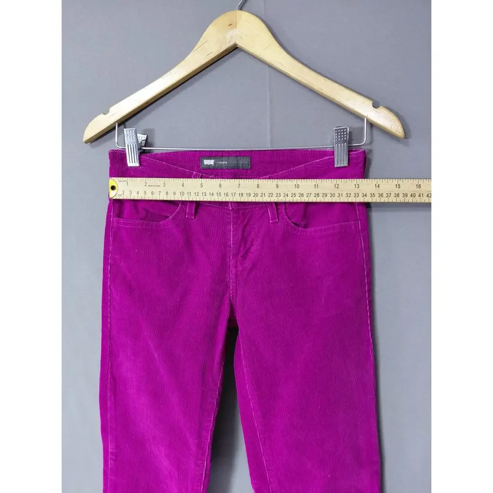 Levi's Pink Leggins Stretch Pants Women Slim Corduroy Size 25